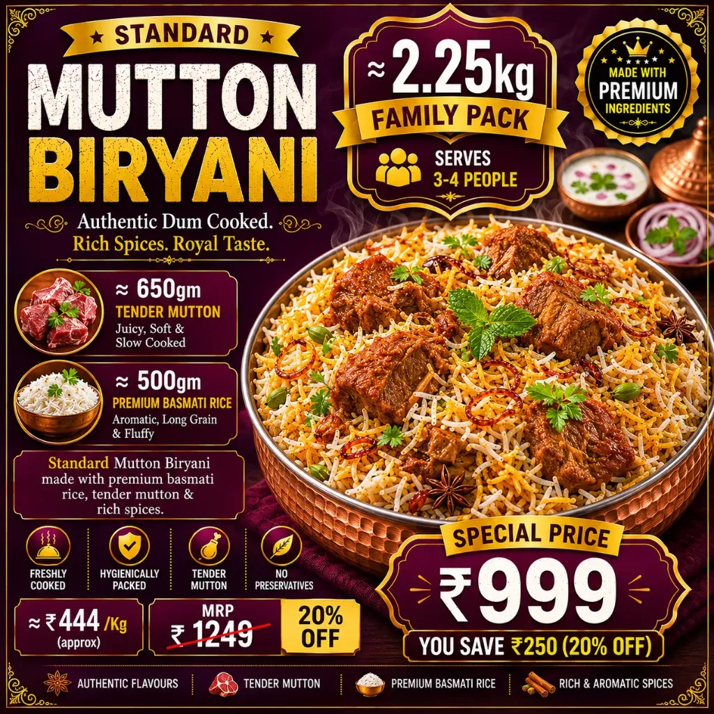 Mutton Biryani (Non-Boneless, Standard)