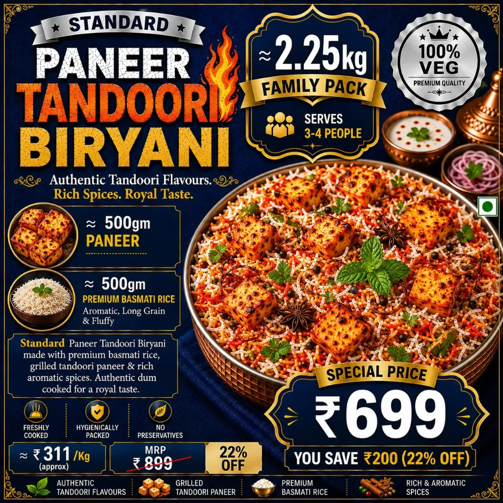 Paneer Tandoori Biryani (Standard)