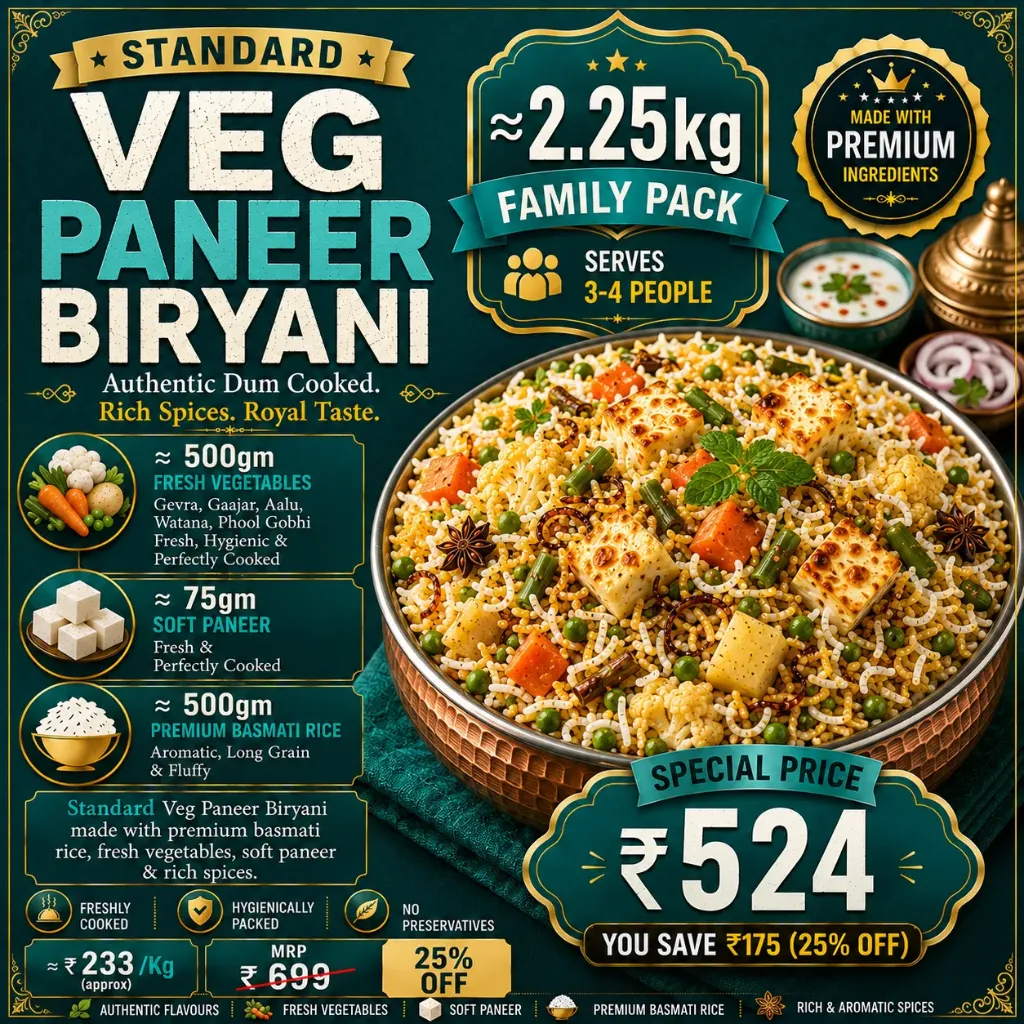 Veg Paneer Biryani (Standard)